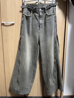 ア*カ様 GRANCY 幻カラー ジップデザイン バギーデニム パンツ ブラウン ア*カ様 GRANCY 幻カラー ジップデザイン バギーデニム パンツ