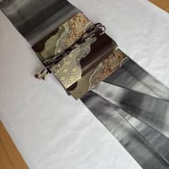 正絹 紬 段縞 グレー しつけ付き です - メルカリ