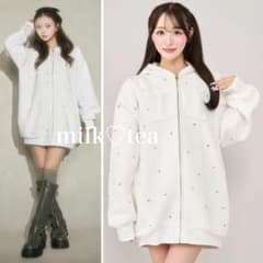 新品タグ付 ダーリッチ ホワイト フリー DDロゴビジュージップパーカー