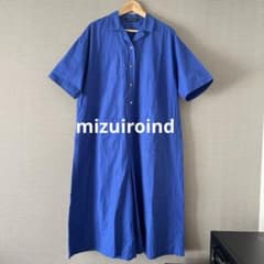 【美品】ミズイロインド　mizuiroind ブルー　半袖　サロペット　Fのサムネイル