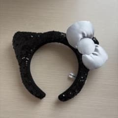 キティカチューシャ スパンコール 黒のサムネイル