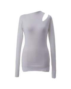 希少 cygne シーニュ ショルダーオープンカットオフT Colas グレー