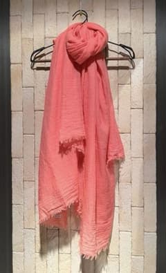 Faliero Sarti カシミヤ100 大判ストール ピンク Merfirge ストール 大判 カシミヤ100%【名入れ刺繍可】カシミヤ