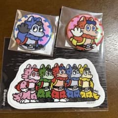 おおかみくん ゴレンジャー ステッカー 缶バッジセット あらいきりこ
