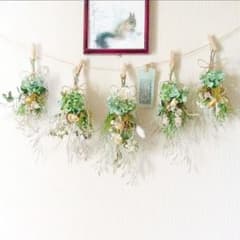 ❤️ドライフラワーガーランド☘️薔薇、紫陽花、コニファー、ミモザのサムネイル