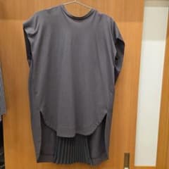 PASSIONE バックプリーツ チュニック 半袖 グレーのサムネイル