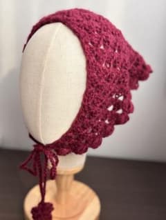 ハンドメイド バブーシュカ ワインレッド