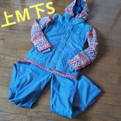 ROXY スノボウェア 上下セット デニム風 重ね着風 総柄 幾何学 - メルカリ