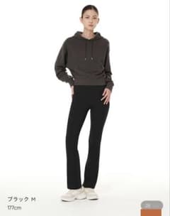 新品未使用andar 裏起毛シャロンフレアレギンス ショート ブラック