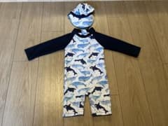 クジラ柄 ラッシュガード 帽子セットのサムネイル