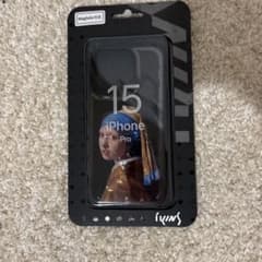 IKINS iPhone 15 Pro 케이스 진주 귀 장식 소녀
