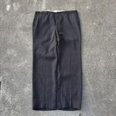 40s vintage ウールスラックス ストライプ ブラック ボタンフライ