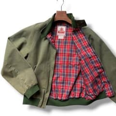 極美品 バラクータ G9 ハリントンジャケット チェック L カーキ 