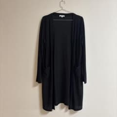 【試着のみ】【夏用】3can4on ロングカーディガン 黒 サイズLのサムネイル