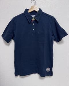 STUSSY ポロシャツ ネイビー チェック柄裏地 サイズMのサムネイル