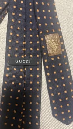 GUCCI ネクタイ ネイビー/オレンジ - メルカリ