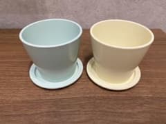 タッパーウェア   小皿コースター付きカップ　2個セットのサムネイル
