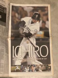 イチロー　マリナーズ　現地新聞　ポスター　記録達成記念　Ichiro 最多安打のサムネイル