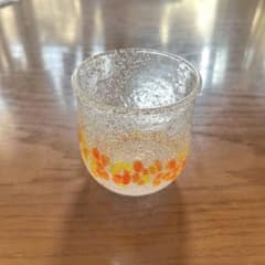 琉球ガラス　泡花見グラス　オレンジ イエローのサムネイル