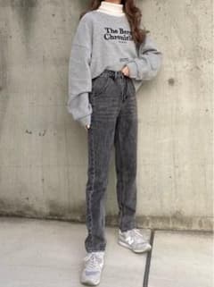 GRL テーパードブラックデニムパンツ[at1338]のサムネイル
