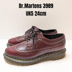 ドクターマーチン 3989 ブローグシューズ チェリーレッド 24cm UK5