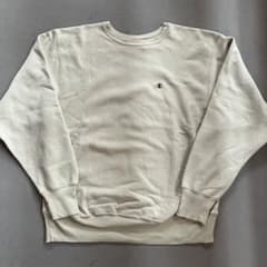 90s/刺繍タグ/レア灰目】チャンピオン リバースウィーブ スウェット 