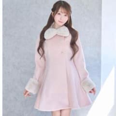 tippet set flare coat M ピンク コート ロゼミューズ - メルカリ