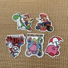 スーパーマリオ キャラクターステッカー 5枚セットのサムネイル