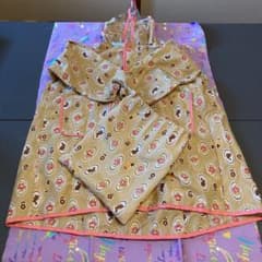 レインコート　110cm 女の子　ベージュ　ピンク　ロングのサムネイル