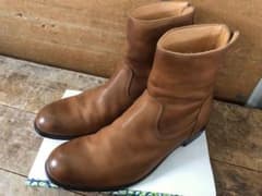 【未使用】PADRONE パドローネ ブーツ バックジップ レザー キャメルのサムネイル