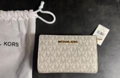 MICHAEL KORS 二つ折り財布 ホワイト ブラウン　新品のサムネイル