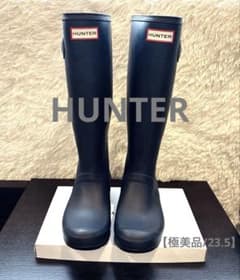 極美品✨】HUNTER ネイビー 長靴 23.5cm バックル付き - メルカリ