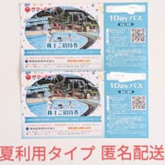 東京サマーランド　1Dayパス　株主ご招待券 2枚 株主優待券のサムネイル