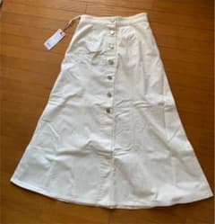 本日終了！値下げ！ロングスカート　白のサムネイル