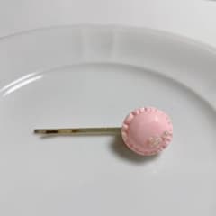 ピンクマカロンヘアピン ゴールドカラーのサムネイル