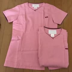 FOLK 医療用スクラブ ピンク Mサイズ 2枚セットのサムネイル