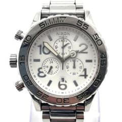 NIXON クロノグラフ　ホワイト NIXON ニクソン クロノグラフ デイト ホワイト文字盤 時計 - メルカリ