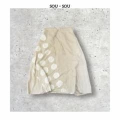 麻100% SOU・SOU 富士 いもばん ドット柄 サルエルパンツ モンペ 麻100% SOU・SOU 富士 いもばん ドット柄 サルエルパンツ モンペ