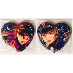 新品☆あんスタ☆UNDEAD【朔間零＆羽風薫】ハート型ビッグ缶バッジ☆2