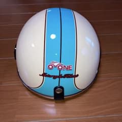 Ｏ-ONE 半帽ヘルメット クリーム・ブルーのサムネイル