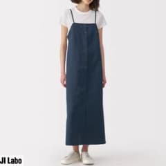 MUJI labo リネンシルクワンピース 婦人XL/ネイビー - メルカリ