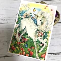 ユニコーン水彩画　アートポストカードのサムネイル