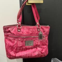 COACH コーチ POPPY ピンク トートバッグ 大容量 肩掛け可のサムネイル