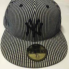 NEW ERA CAP(二ューエラ キャップ) 白 紺 ストライプのサムネイル