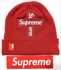 Supreme New Era Cross Box Logo Beanie 赤 - メルカリ