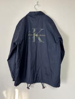 90s Calvin Klein カルバンクライン コーチジャケット ネイビー - メルカリ