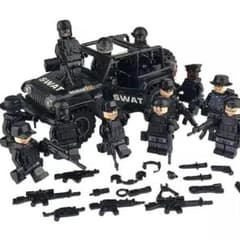 レゴ互換】特殊部隊SWAT ジープ ミニフィグ12体　セット　警察　特殊車両のサムネイル