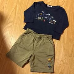 格安☆セット familiar ロンT&短パン 80㎝のサムネイル