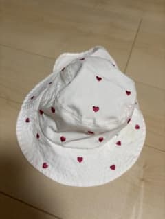 petit main バケットハット サイズ50 ハート刺繍 日除け付き帽子のサムネイル