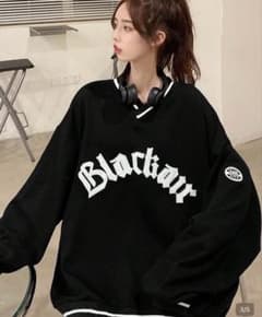 SHEIN Vネック スウェット ブラックのサムネイル